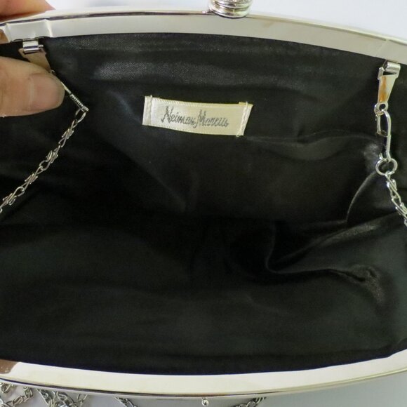 Neiman Marcus ruched black evening handbag - Picture 13 of 16